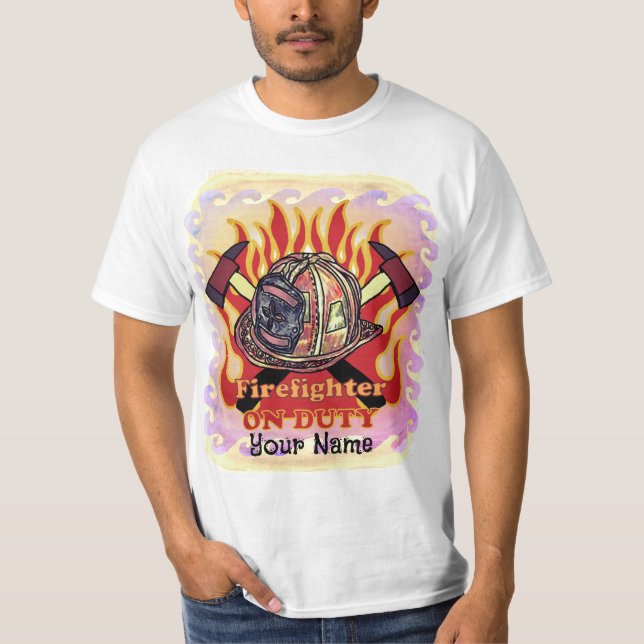 T-shirt pompier en service (Devant)