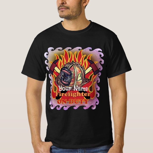 T-shirt pompier en service (Devant)