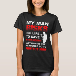 T-shirt Pompier Femme Girlfriend Volontaire Pompier Fighte