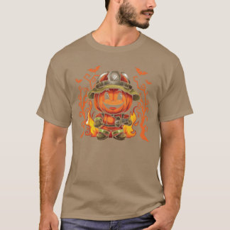 T-shirt Pompier Halloweenrick Orreat Fireman girl