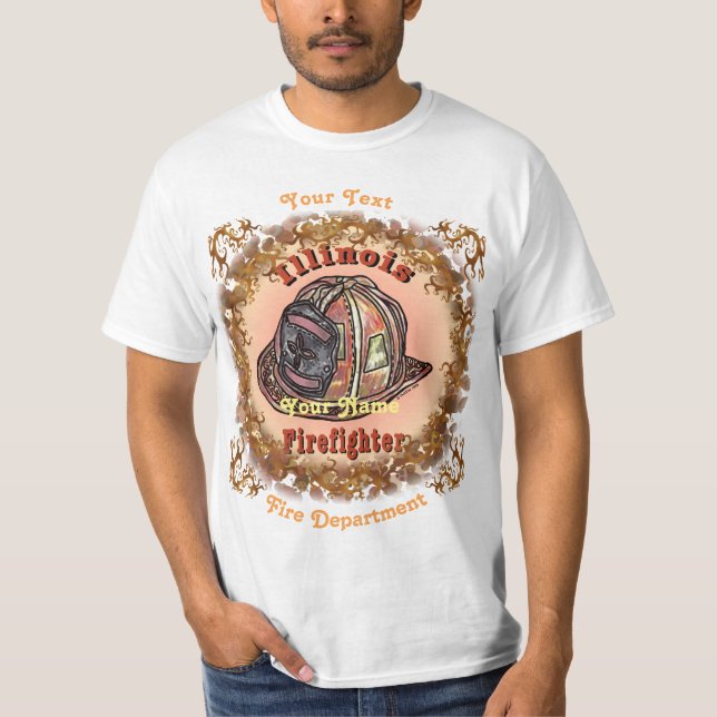 T-shirt pompier Illinois (Devant)