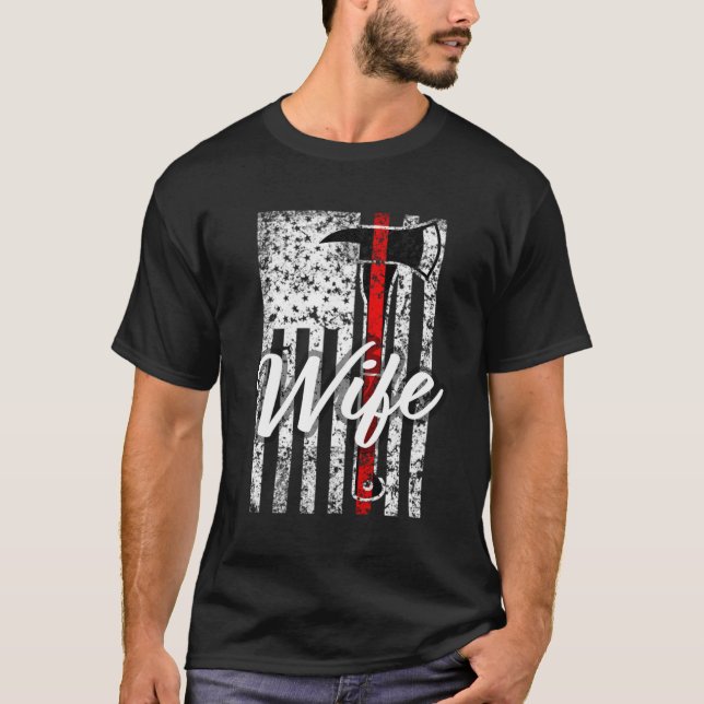 T-shirt Pompier Mince Ligne Rouge (Devant)