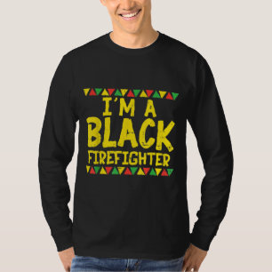 T-shirt Pompier noir pompiers Kente Africain Américain P