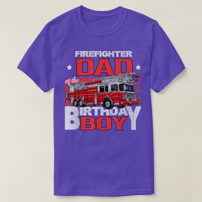 T-shirt Pompier papa du garçon d'anniversaire jumelant feu (Design devant)