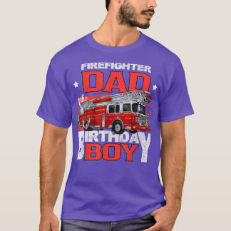 T-shirt Pompier papa du garçon d'anniversaire jumelant feu