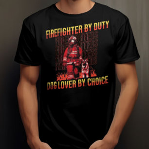 T-shirt Pompier Par Amoureux des chiens De Service Par Cho