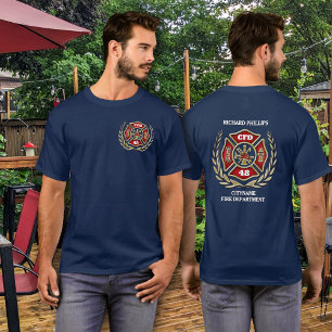 T-shirt Pompier personnalisé Croix maltaise personnalisée