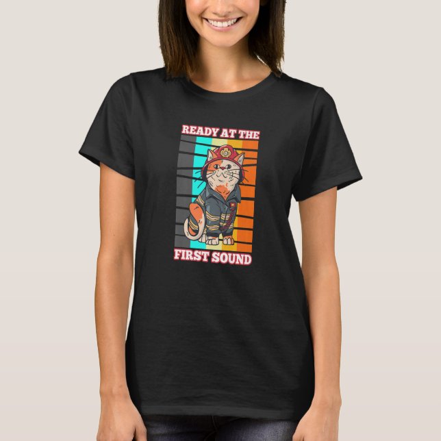 T-shirt Pompier pompier Ax Camion Pompier Sirène Eau Feu R (Devant)