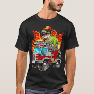 T-shirt Pompier T Rex Dinosaur Casquette et Firetru