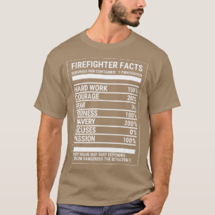 T-shirt Pompier Valeur nutritive Funny Pompier Te