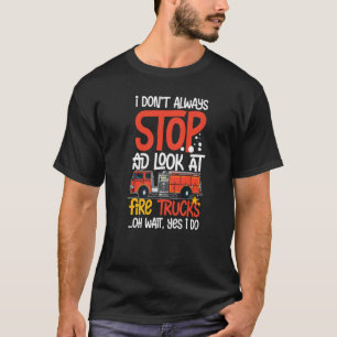 T-shirt Pompiers de camion feux de sirène Moteur d'incendi