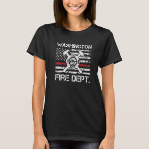 T-shirt Pompiers de Washington Mince ligne rouge