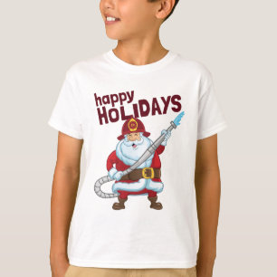 T-shirt Pompiers Noël Père Noël Pompier