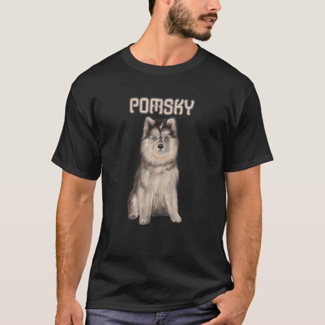 T-shirt Pomskies Chiens Propriétaire de Chien Pomsky (Devant)