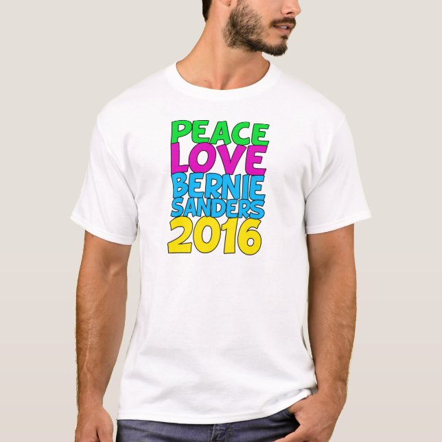T-shirt Ponceuses 2016 de Bernie d'amour de paix (Devant)