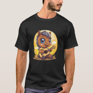 T-shirt Poney Adorable avec Guitare Cheval de Campagne Mig