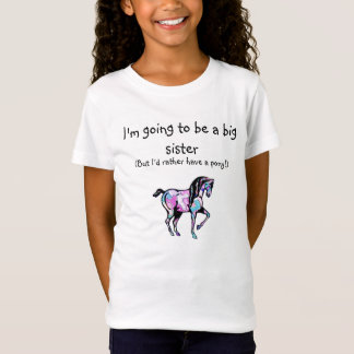 T-Shirt poney, je vais être une grande soeur, (mais moi