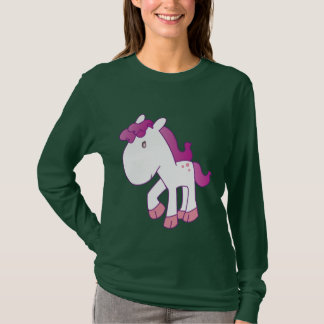 T-shirt Poney rose et pourpre précieux
