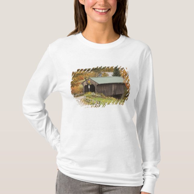 T-shirt Pont couvert, Vermont, États-Unis (Devant)