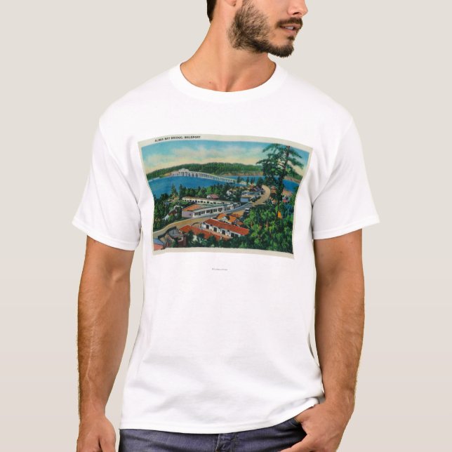 T-shirt Pont de baie d'Alsea dans Waldport, Orégon (Devant)