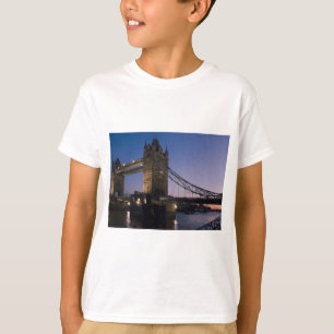 T-shirt Pont de la Tour Londres Angleterre Eau Nuit Ville