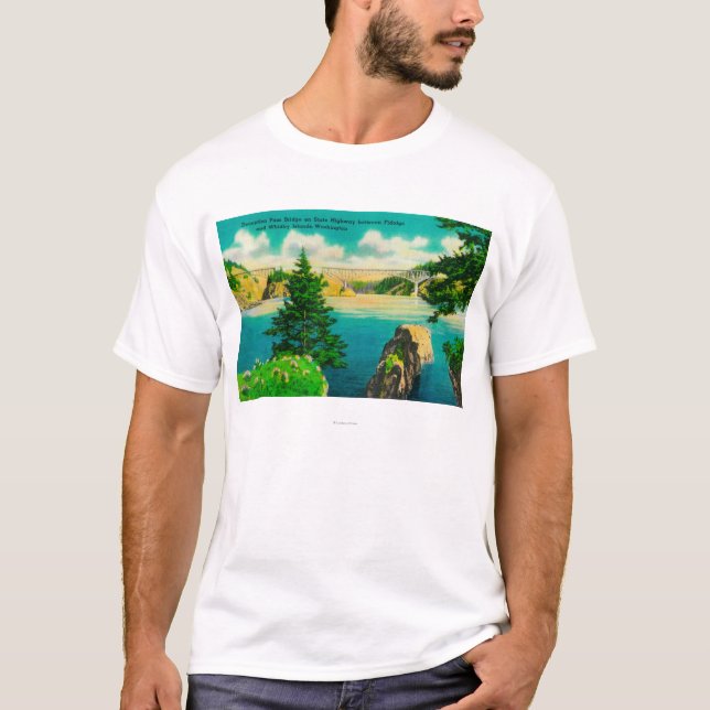 T-shirt Pont de passage de duperie, Fidalgo et île de (Devant)