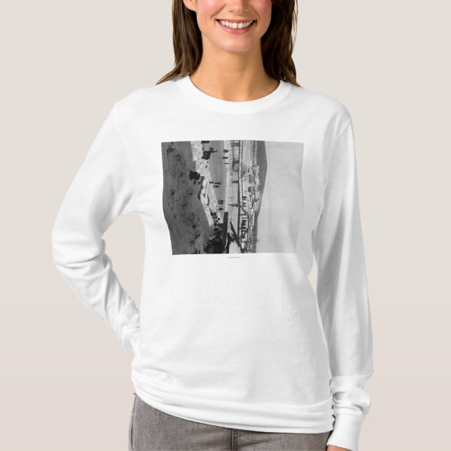 T-shirt Pont d'hiver au-dessus de rivière à Fairbanks (Devant)