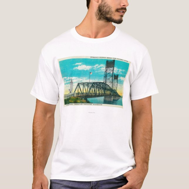 T-shirt Pont en autoroute nationale au-dessus du fleuve (Devant)