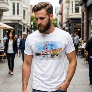 T-shirt Pont Golden Gate aquarelle à San Francisco