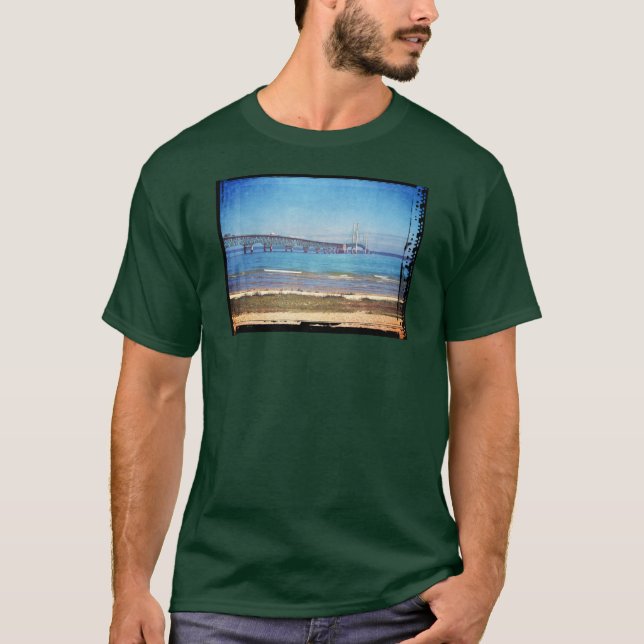 T-shirt Pont Mackinac Vintage (Devant)