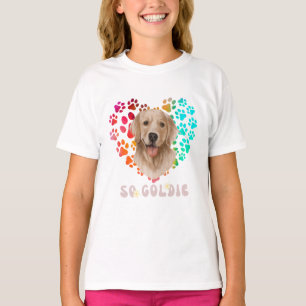 T-shirt Pont mignonne Rainbow dégradé Coeur chien doré Ani