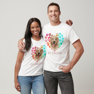 T-shirt Pont mignonne Rainbow dégradé Coeur chien doré Ani