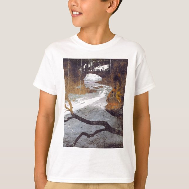 T-shirt Pont sur un cours d'eau gelé par Alexandra Cook (Devant)