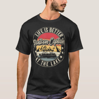 T-shirt Pontoon Boat Captain Dad Funny Sailing  Boating La