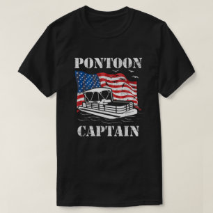T-shirt Pontoon Capitaine américain Drapeau Pontoon Bateau