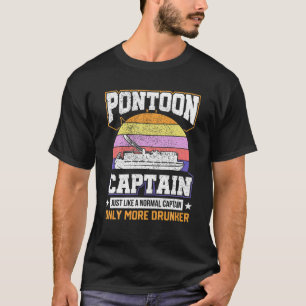 T-shirt Pontoon Capitaine Seulement Plus Drunker Funny Bat