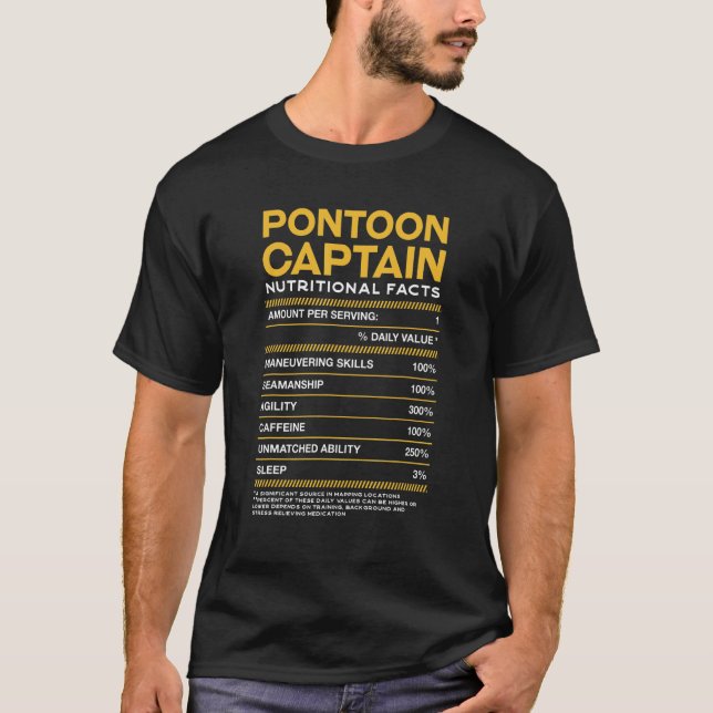 T-shirt Pontoon Capitaine Valeur nutritive Pontoon Bateau (Devant)