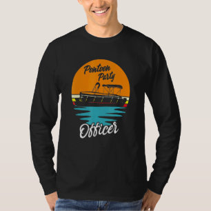 T-shirt Pontoon Party Pontoon Party Retro Sunset B