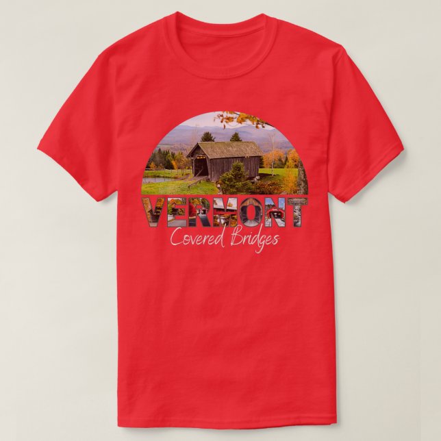 T-shirt Ponts couverts du Vermont (Design devant)