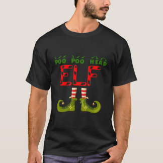 T-shirt Poo Poo Head Elf Funny Group Matching Famille Noël