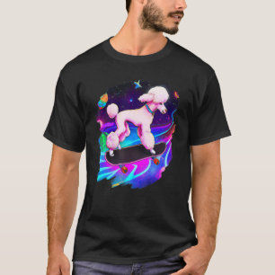 T-shirt Poodboard dans l'espace extra-atmosphérique Retro