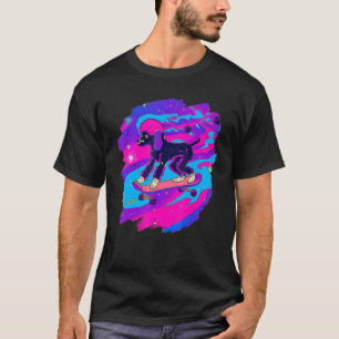 T-shirt Poodboard dans l'espace extra-atmosphérique Retro