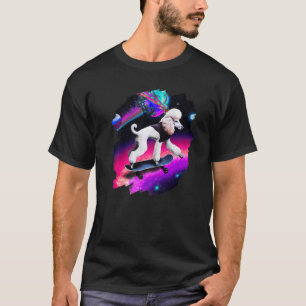 T-shirt Poodboard dans l'espace extra-atmosphérique Retro