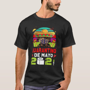 T-shirt Poodé Dog Visage Masque Quarantino Drôle Cinco De