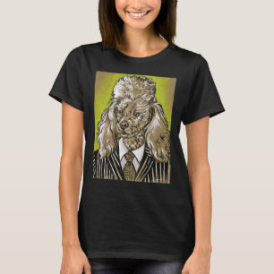T-shirt Poodé En Encre Et Acrylique Pinstripes