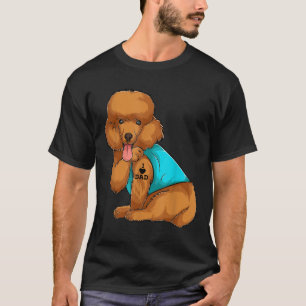 T-shirt Poodé J'Aime Papa Tattoo Vêtements, Chien Papa Don