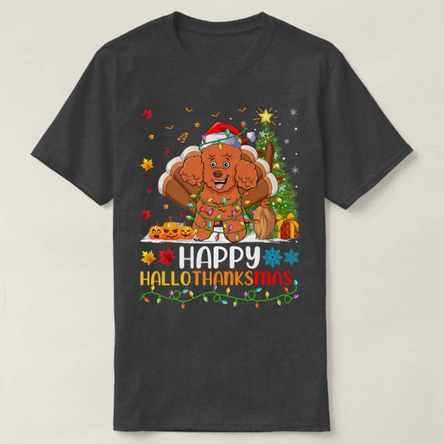 T-shirt Poodle Amoureux des chiens Funny Happy Poodle Hell (Design devant)