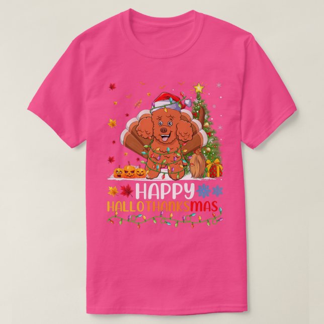 T-shirt Poodle Amoureux des chiens Funny Happy Poodle Hell (Design devant)