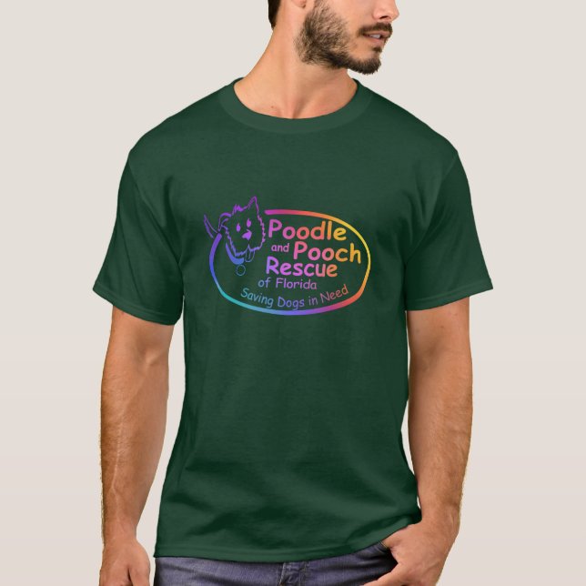 T-shirt Poodle and Pooch Rescue of Florida Rainbow Gradien (Devant)