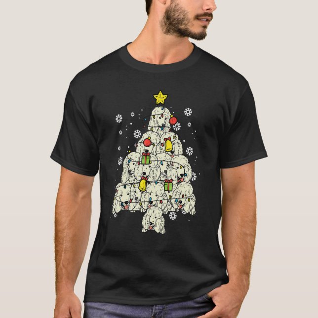 T-shirt Poodle Christmas Tree Cute Xmas Dog  Men Women Kid (Devant)
